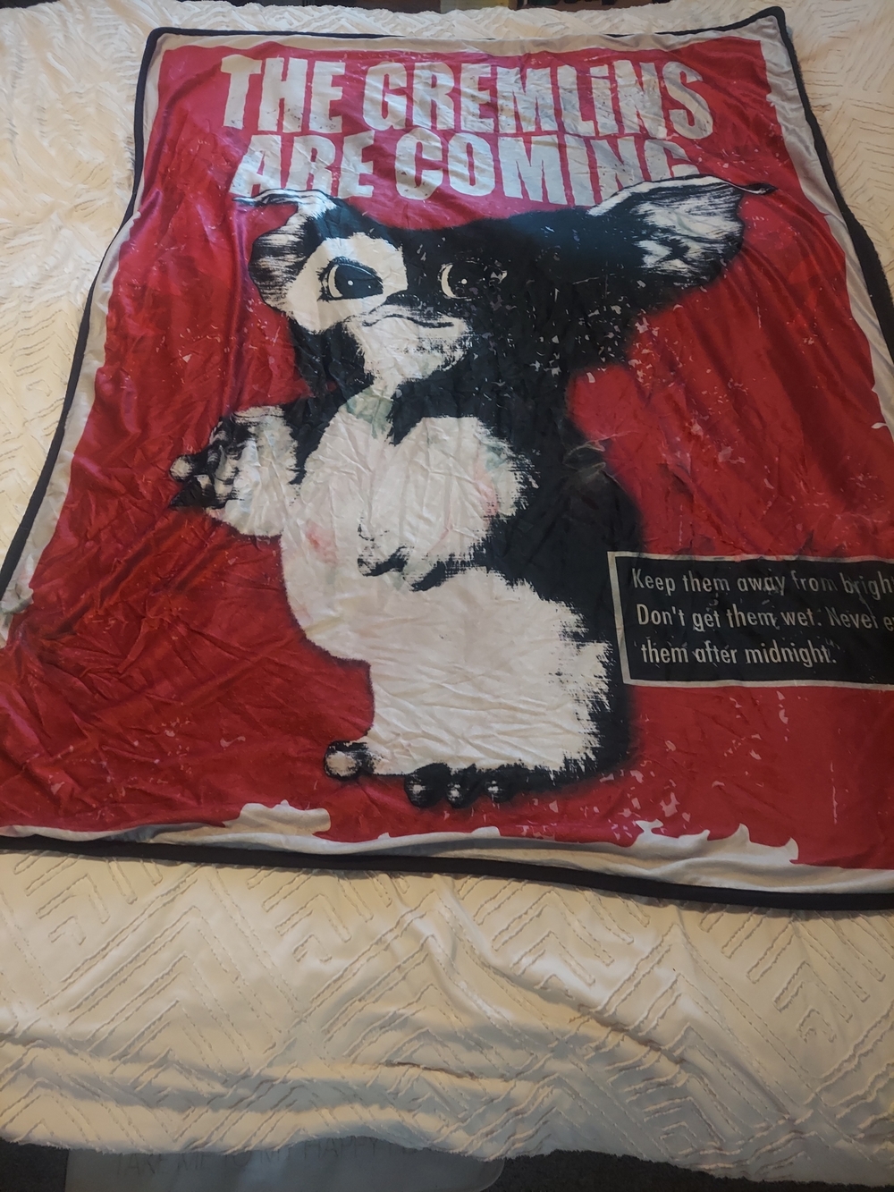 Spirit Halloween Gremlins Gizmo Fleece Throw Blanket 50x60 Movie Decor